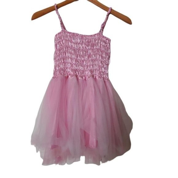 HH Pink Tule Feather Dress Fit Flare Stretch Dress - Picture 2 of 10